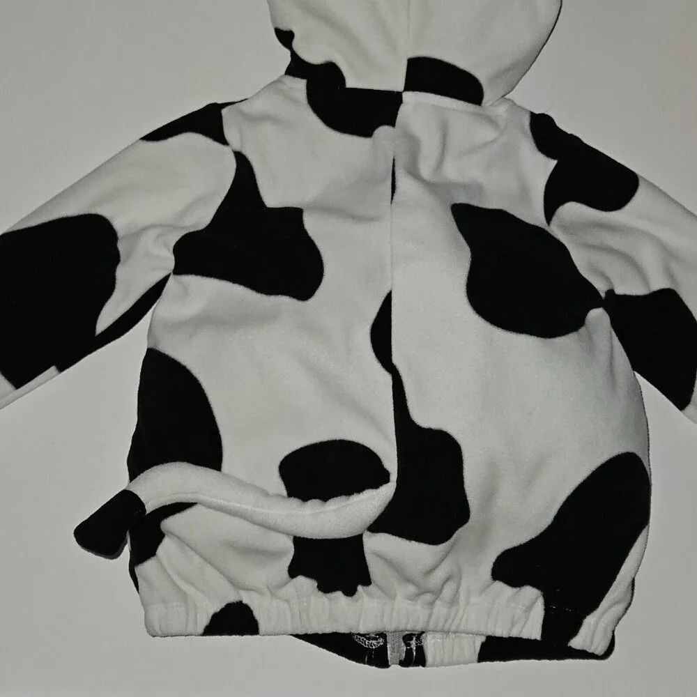 Carter's Black White Cow Halloween Costume Baby 12 Months Hooded JACKET ONLY